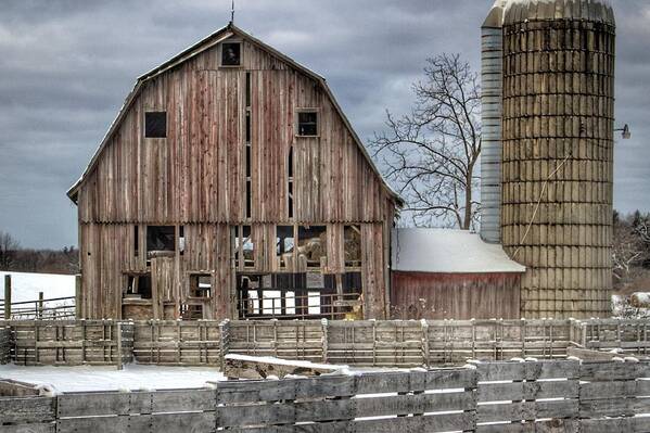 Barn Poster featuring the photograph 0032 - Old Marathon by Sheryl L Sutter