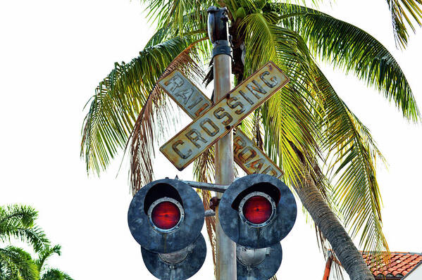 Tri Poster featuring the photograph Old Railroad Crossing Sign by Ken Figurski