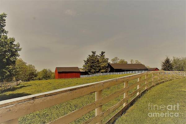 Landscape Poster featuring the photograph Old Red Barn by Carol Riddle