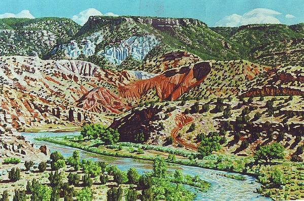 Oil Poster featuring the painting Old Roads to Chama by Allen Kerns