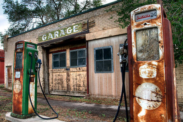 No People Poster featuring the photograph Old Service Station by Brett Pelletier