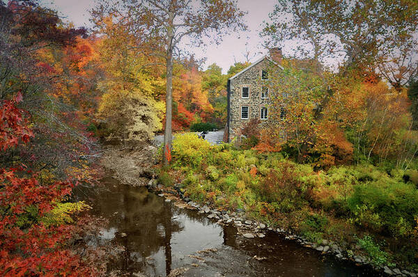 Autumn Landscape Poster featuring the photograph Old Stone Mill by Diana Angstadt