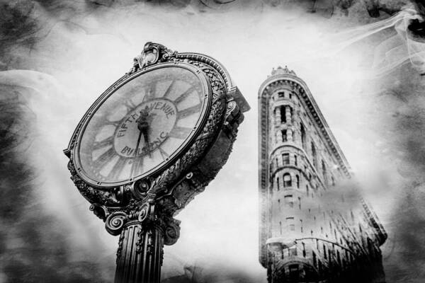 Flatiron Building Poster featuring the photograph Old Time's Sake by Az Jackson