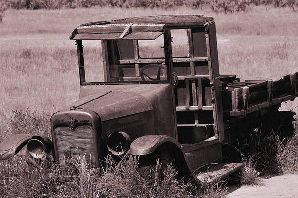 Old Truck Poster featuring the photograph Old Truck in Sepia by Kae Cheatham