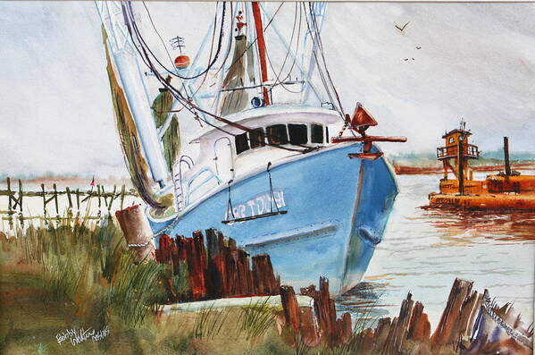 Seascape Poster featuring the painting On the Back Bay Biloxi by Bobby Walters