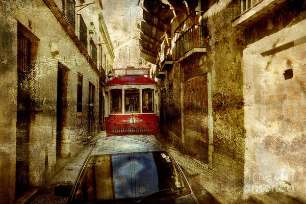 Portugal Poster featuring the photograph On the streets of Lisbon by Dariusz Gudowicz