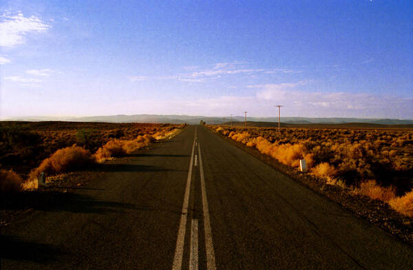Desert Road Poster featuring the digital art Open desert road by Vincent Franco