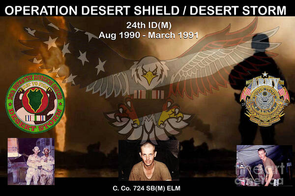 Desert Poster featuring the mixed media Operation Desert Shield/Storm by Bill Richards