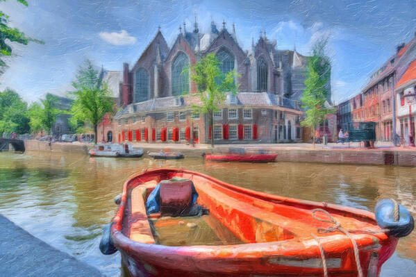Amsterdam Poster featuring the photograph Oude Kerk by Nadia Sanowar