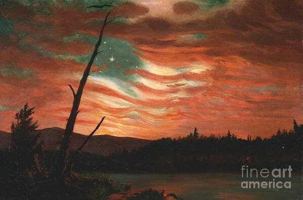 Our Poster featuring the painting Our Banner in the Sky by Frederic Edwin Church