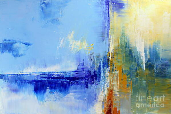 Abstract Poster featuring the painting Out of the Blue by Tatiana Iliina
