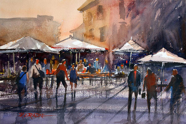 Ryan Radke Poster featuring the painting Outdoor Market - Rome by Ryan Radke