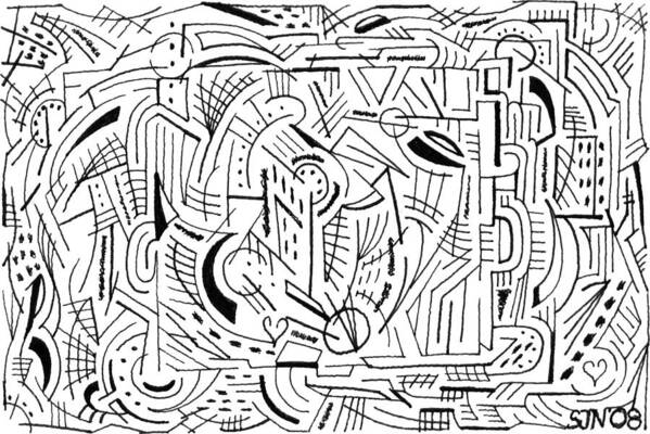 Mazes Poster featuring the drawing Outside the Box by Steven Natanson