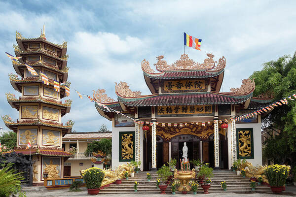 Nha Trang Poster featuring the photograph Pagoda, Nha Trang Vietnam by Erika Gentry
