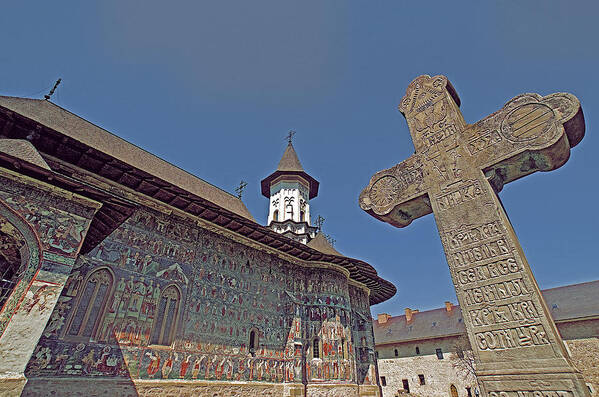 Romania Poster featuring the photograph Painted Bucovina Monastery by Dennis Cox