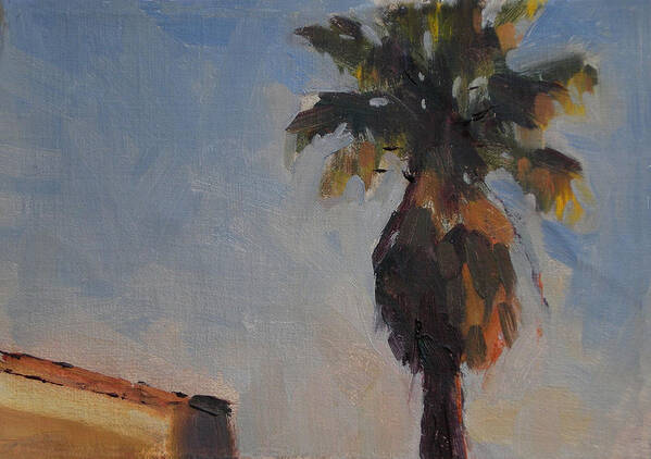 Landscape Poster featuring the painting Palm Tree in Winter Light by Merle Keller