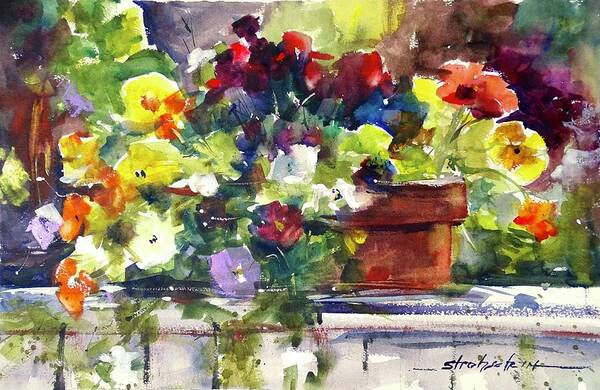 Pansies Poster featuring the painting Pansies by Sandra Strohschein