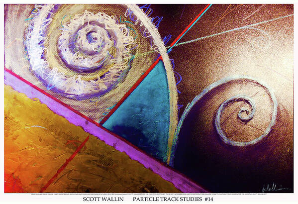 A Bright Poster featuring the painting Particle Track Study Fourteen by Scott Wallin