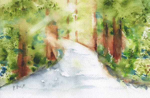 Path To Light Watercolor Poster featuring the painting Path to Light Watercolor by Frank Bright