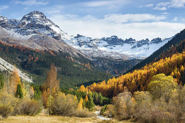 Mountain Landscape Poster featuring the photograph Peak of Rochebrune - 2 - French Alps by Paul MAURICE