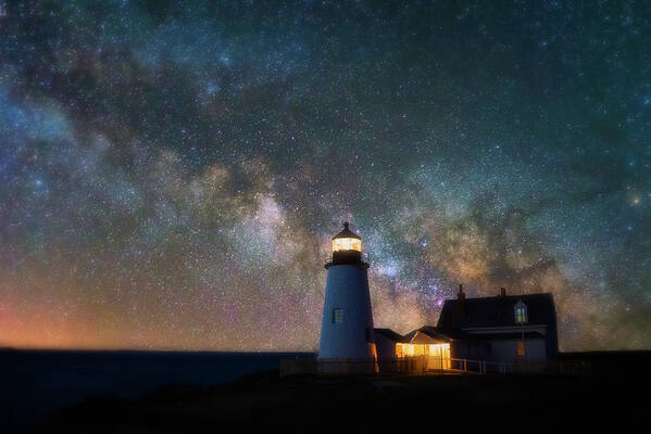 Milky Way Poster featuring the photograph Pemaquid Mysteries by Darren White