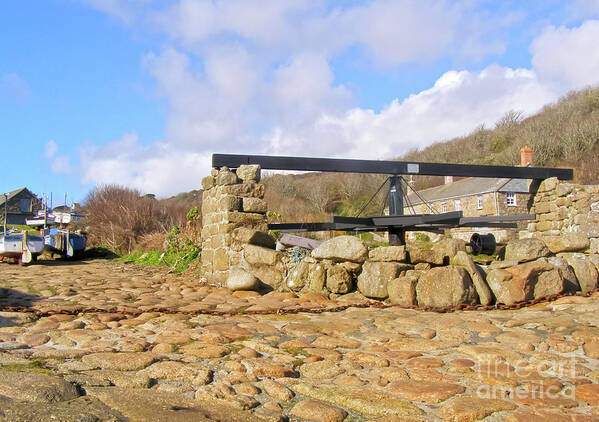 Penberth Poster featuring the photograph Penberth Capstan and Boats by Terri Waters