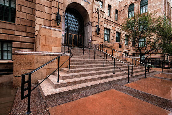 Pillars Poster featuring the photograph Phoenix Arizona Courthouse by Dave Dilli