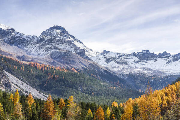 Mountain Landscape Poster featuring the photograph Pic of Rochebrune - French Alps by Paul MAURICE