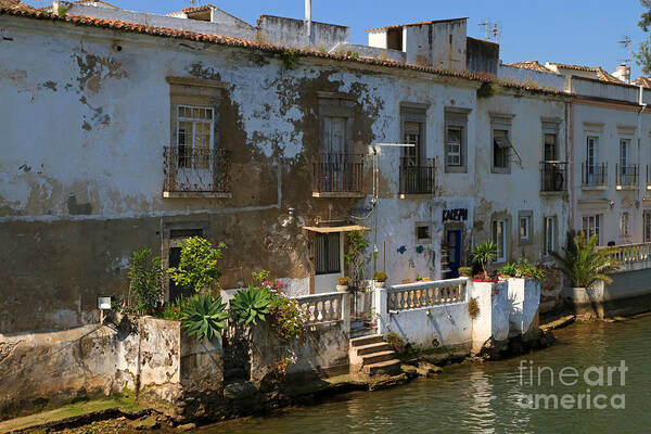 House Poster featuring the photograph Picturesque waterfront house on the River Gilao in Tavira by Louise Heusinkveld