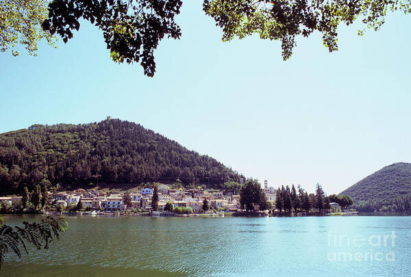 Landscape Poster featuring the photograph Piediluco and Piediluco Lake by Fabrizio Ruggeri