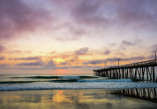 Landscape Poster featuring the photograph Pier Into The Morning by Michael Scott