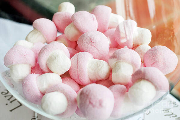 Beautiful Poster featuring the photograph Pink And White Marshmallows In Bowl by JM Travel Photography