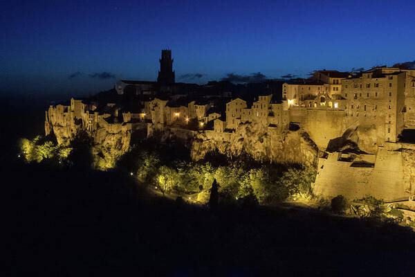 Night Poster featuring the photograph Pitigliano Evening by Kathleen McGinley