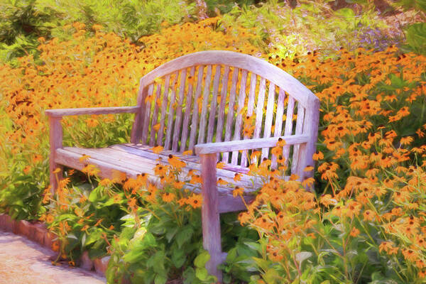Park Bench Poster featuring the photograph Place of Serenity by Ola Allen