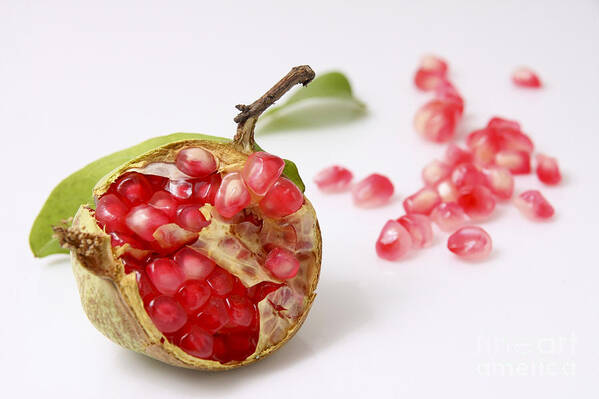 Pomegranate Poster featuring the photograph Pomegranate and seeds by Yedidya yos mizrachi