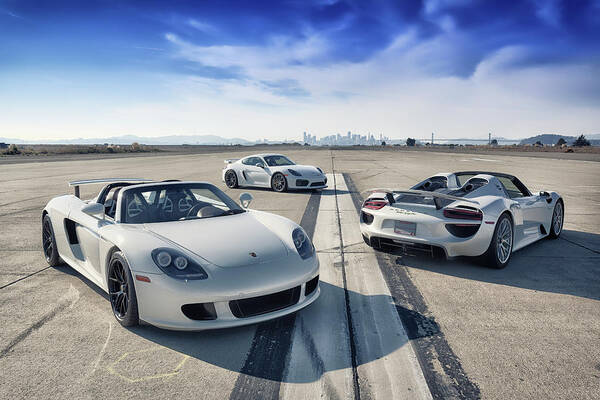 Cars Poster featuring the photograph #Porsche #CarreraGT, #918Spyder, #Cayman #GT4 by ItzKirb Photography