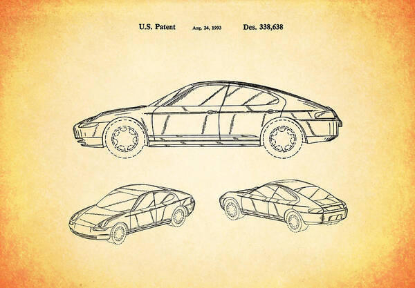 Porsche 911 Patent Poster featuring the photograph Porsche Patent 1993 by Mark Rogan