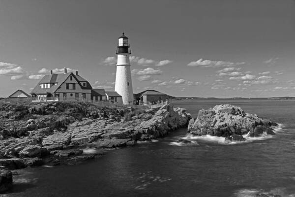 Portland Light Of Maine Poster featuring the photograph Portland Light of Maine by Juergen Roth