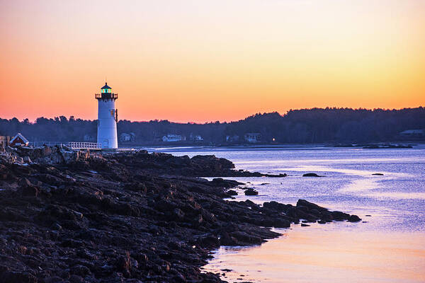 Portsmouth Poster featuring the photograph Portsmouth Light at Sunrise Portsmouth NH New Hampshire by Toby McGuire