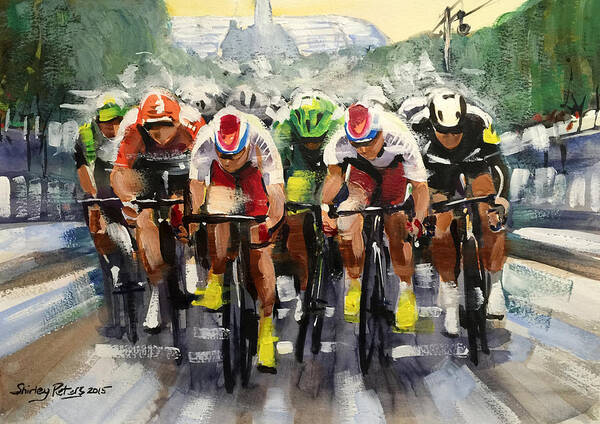 Tour Poster featuring the painting Power Sprint Stage 21 by Shirley Peters