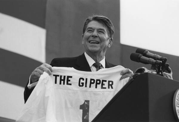 Ronald Reagan Poster featuring the photograph President Ronald Reagan - The Gipper by War Is Hell Store
