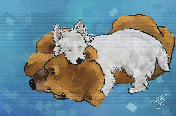 Puppy Poster featuring the digital art Puppy Love by Debra Baldwin