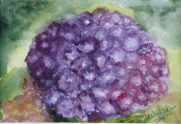 Purple Poster featuring the painting Purple Hydrangea by Donna Walsh