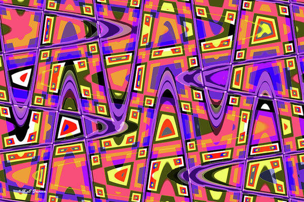 Purple Panel Abstract#2 Poster featuring the digital art Purple Panel Abstract#2 by Tom Janca