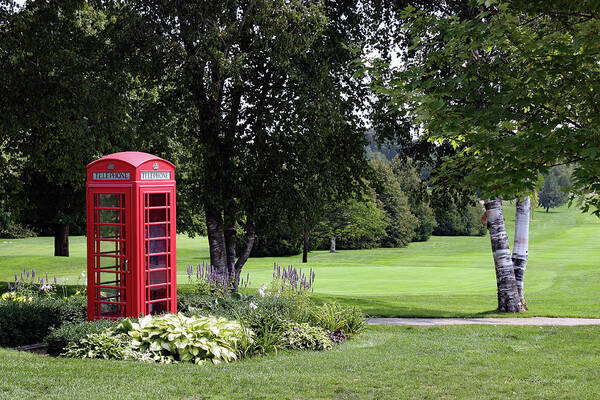 English Poster featuring the photograph Quaint Cell Phone Booth by Diane Lindon Coy