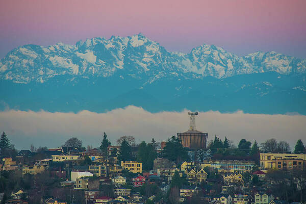 Olympic Mountains Poster featuring the photograph Queen Anne Sunrise by Matt McDonald