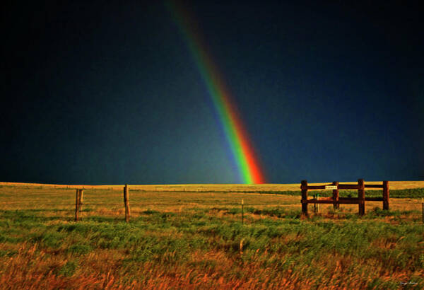 Rainbow Poster featuring the photograph Rainbow In A Field 001 by George Bostian