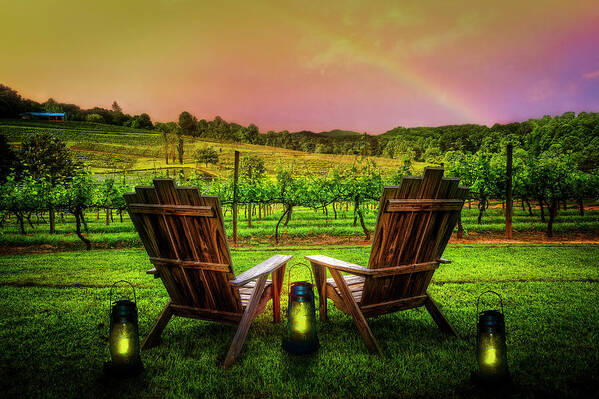 Appalachia Poster featuring the photograph Rainbow Over the Vineyard by Debra and Dave Vanderlaan