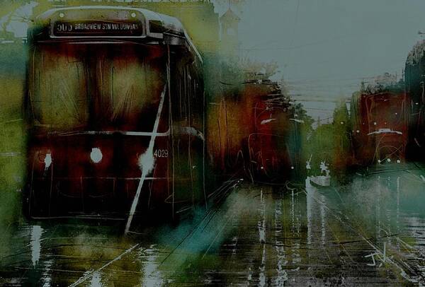 Rain Poster featuring the photograph Rainy Day on the TTC by Jim Vance