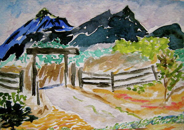 Lndscape Poster featuring the painting Ranch Outside Salida by Beverley Harper Tinsley